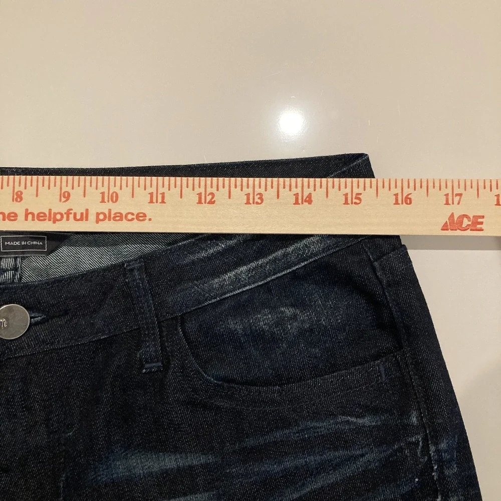 MISS ME Jeans Women NICOLE Size 31 Low‎ Rise Skinny Stretch Whiskered Dark Blue